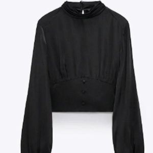 Zara Satin Effect Crop Top